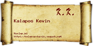 Kalapos Kevin névjegykártya